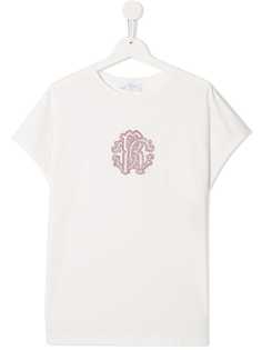 Roberto Cavalli Junior logo studded T-shirt