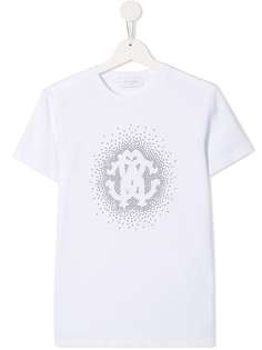 Roberto Cavalli Junior logo studded T-shirt