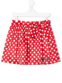 Moschino Kids присборенная юбка в горох