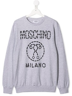 Moschino Kids толстовка с принтом декоративной строчки