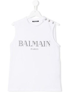 Balmain Kids футболка с нашивкой-логотипом