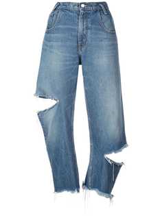 Monse состаренные укороченные джинсы