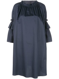 Cynthia Rowley Eden Smocked Ruffle Neck Mini Dress