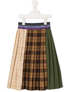 Go To Hollywood colourblock plaid pleated skirt