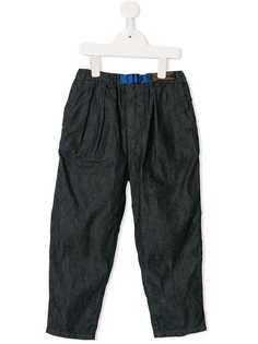 Denim Dungaree belted jeans