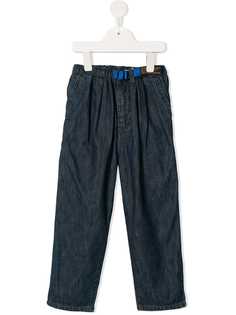 Denim Dungaree belted denim trousers