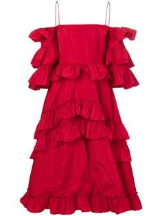 Alexa Chung ruffled off-shoulder dress
