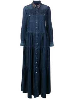 Twin-Set джинсовое платье-рубашка длины макси