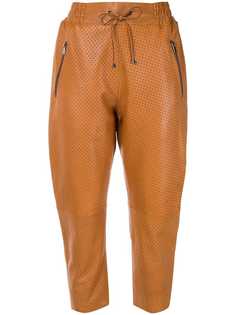 Ecaille perforated cropped trousers