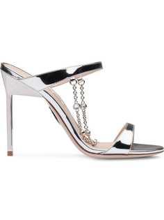 Miu Miu босоножки с кристаллами и металлическим отблеском