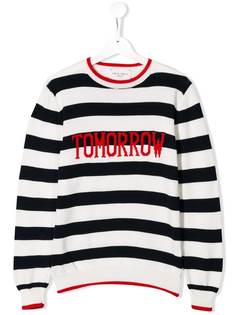 Alberta Ferretti Kids свитер в полоску с узором Tomorrow