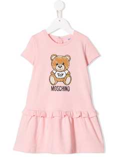 Moschino Kids платье с логотипом