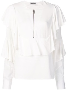 Each X Other блузка с горловиной на молнии и оборками