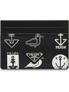 Prada картхолдер из сафьяновой кожи с принтом