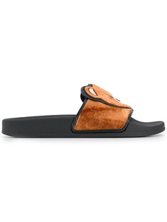 Moschino velvet bear slides