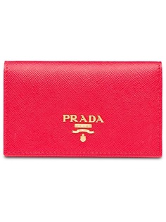 Prada визитница с логотипом из кожи Saffiano