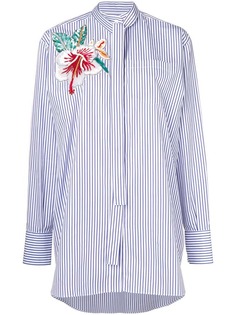 Valentino поплиновая рубашка с цветочным узором и пайетками