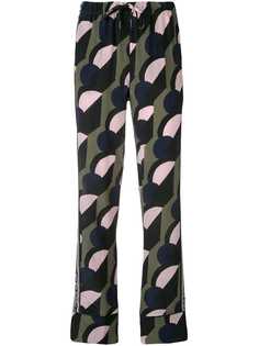 Être Cécile geometric logo stripe trousers