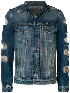R13 джинсовая куртка с прорехами