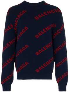 Balenciaga вязаный свитер с логотипом