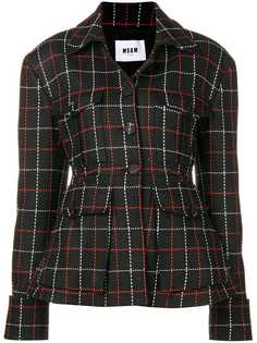 MSGM трикотажный пиджак в клетку