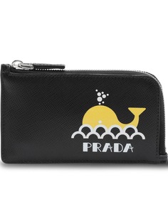 Prada картхолдер из кожи Saffiano с узором кита