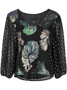 Cynthia Rowley блузка Inverness с металлическим отблеском