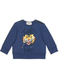 Gucci Kids толстовка Gucci Choir с принтом тигра