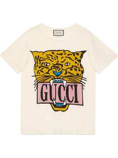 Gucci футболка оверсайз с логотипом и пайетками