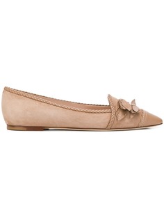 Tods woven trim ballerina pumps