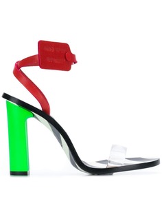 Off-White stripy heeled sandals