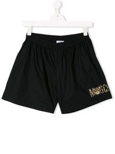 Moschino Kids шорты с леопардовым логотипом