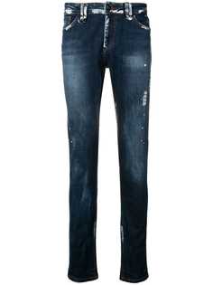 Philipp Plein paint splat slim fit jeans