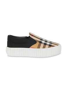 Burberry Kids vintage check detail slip-on sneakers