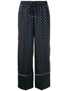 Ermanno Ermanno polka dot satin trousers