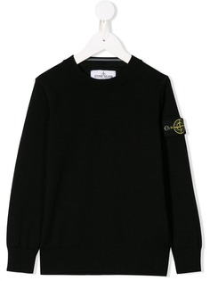 Stone Island Junior logo patch knitted jumper