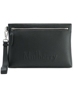 Mulberry embossed logo clutch