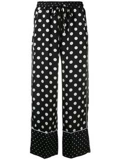 Ermanno Ermanno polka dot satin trousers