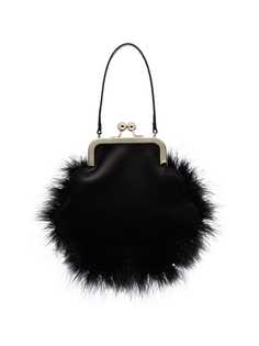 Simone Rocha feather embellished silk satin bracelet bag