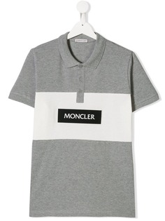 Moncler Kids рубашка-поло с принтом логотипа