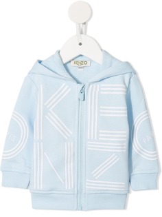 Kenzo Kids толстовка на молнии с капюшоном и принтом логотипа