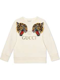 Gucci Kids толстовка с леопардами