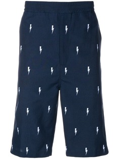 Neil Barrett lightning bolt track shorts