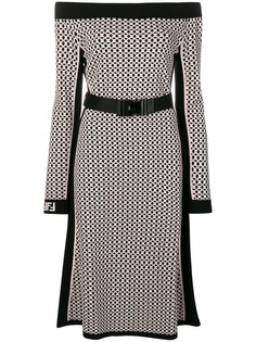 Fendi платье миди с поясом