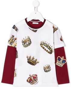 Dolce & Gabbana Kids топ с принтом короны