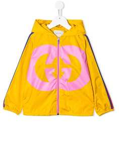 Gucci Kids куртка с капюшоном и принтом логотипа