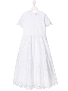 Alberta Ferretti Kids платье с цветочной вышивкой