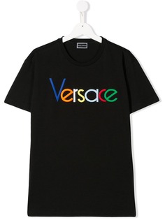 Young Versace футболка с вышитым логотипом