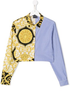 Young Versace рубашка в полоску с принтом в стиле барокко