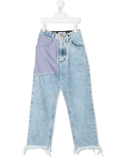 Natasha Zinko Kids patch-work frayed jeans